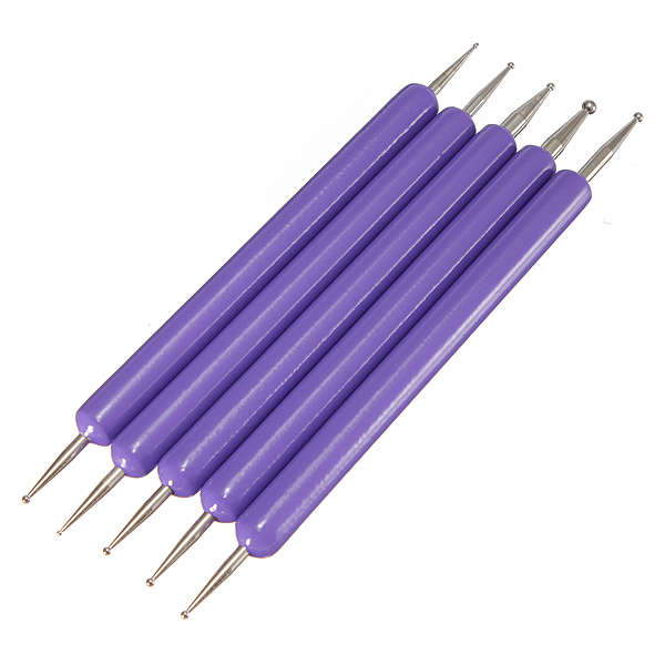 5pcs 2 Ways Nail Art Design Decoration Dot Painting Dotting Pen