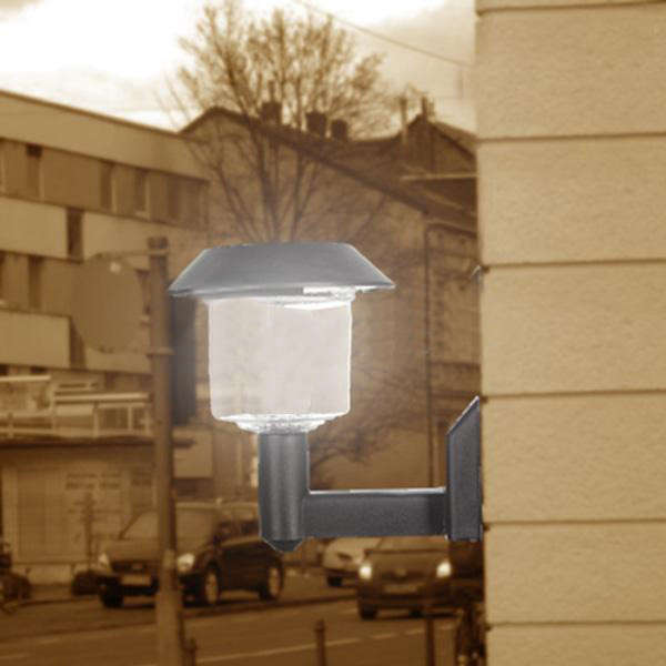 Solar Powered Wall Mount LED Lights Outdoor Landscape Garden Yard