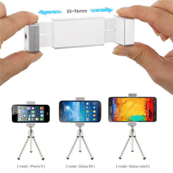 Mini Tripod AB Holder Cell Phone Camera Desk Stand Clip Mount For iPhone 6S Plu