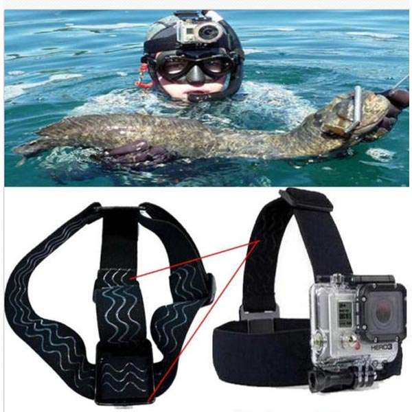 Non-Slip Elastic Head Strap Headband Mount For Gopro HD Hero 1/2/3/3+ Camera