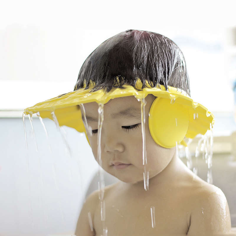 Child Shampoo Shower Cap Bath Hat Protect Ear Soft Caps Adjustable Rubber