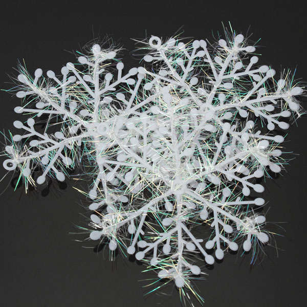 3pcs Christmas White Snowflake Holiday Party Hotel Decor Supplies