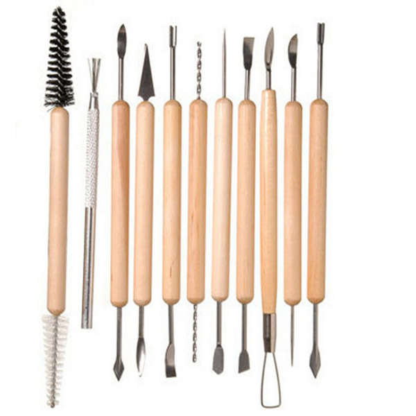 11Pcs Wax Ceramics Pottery Clay Carving Modeling/DIY Sculpture Tool
