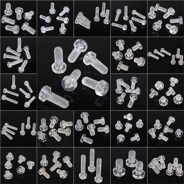 M3 to M6 PC Transparent  Screws Nylon Screws Plastic Screws Nuts