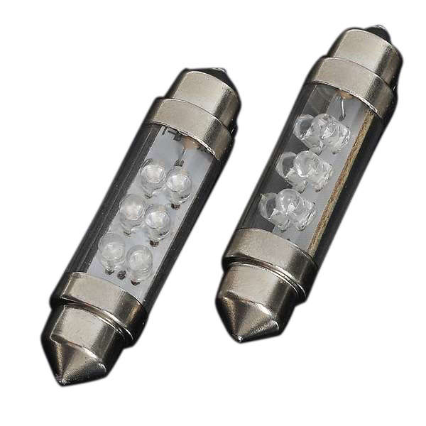 2xNew 6 LED Car Auto Interior Dome Light Bulb Lamp 41mm Blue 12V