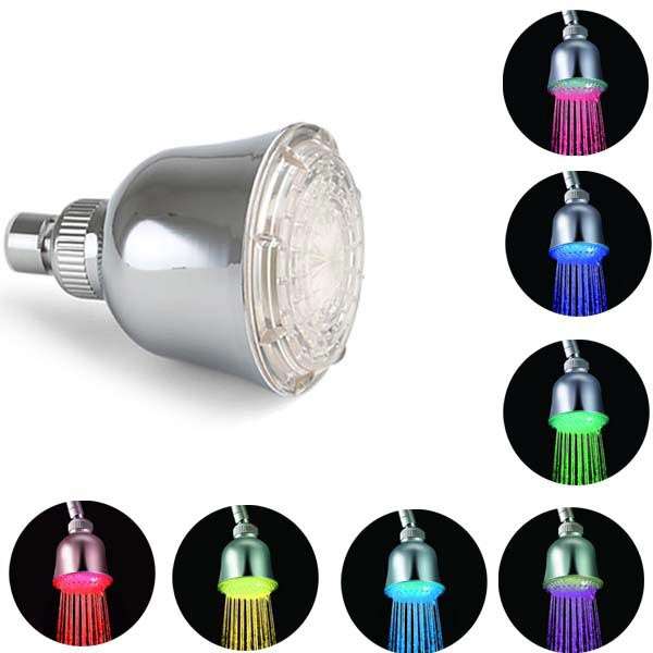 Romantic LED Multi-color RGB Temperature Sensor Bath Top Shower