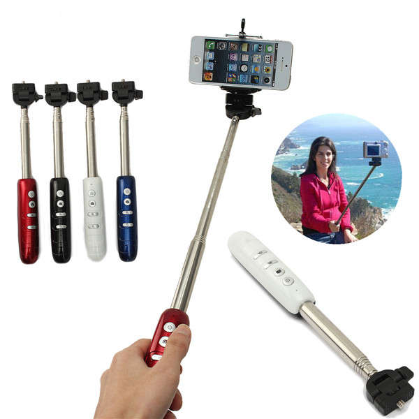 Bluetooth Shutter Extendable Handheld Monopod Stick For iPhone 6 6+ Plus Samsung