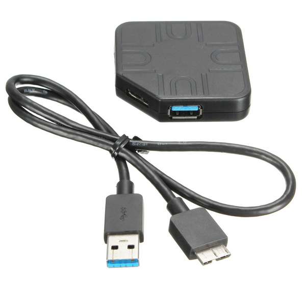 4 Port USB 3.0 High Speed Power Hub For Laptop Desktop with 55cm Cable Black
