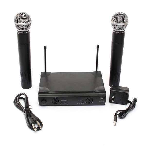 Pro VHF Dual Wireless Cordless Microphone System UT4 Type for Karaoke KTV DJ