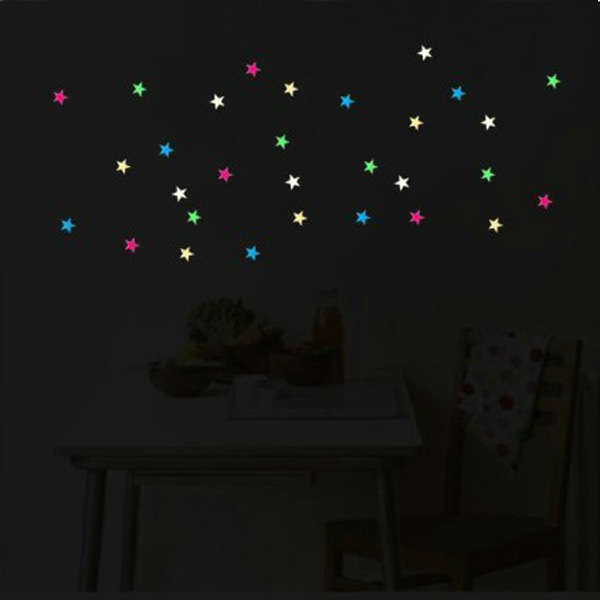 28PCS Colorful Star Fluorescence Wall Stickers