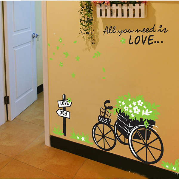 Removerable Green Love Float Wall Sticker Home Decor Sticker