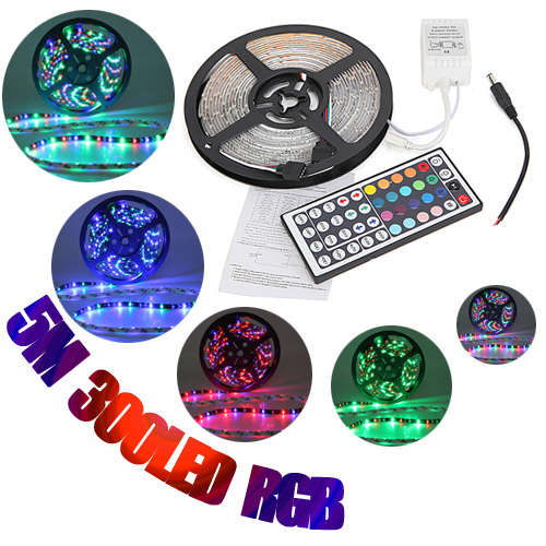 5M RGB 3528 LED Strip Lights Waterproof 12V 300led Strip