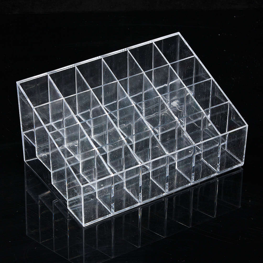 24 Quadrates Acrylic Clear Cosmetic Container Makeup Storage Organizer