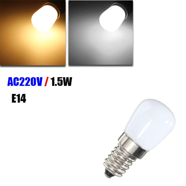E14 1.5W SMD 2835 LED Warm White White Refrigerator Light Bulb Lamp AC 220V