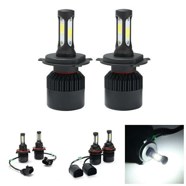 Pair H4 H13 9004 9007 LED COB Headlight 36W 4000LM Fog Light Bulb with High Low