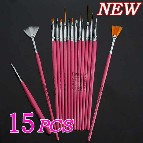 15 Nail Art Design Painting Tool Pen Polish Brush Set