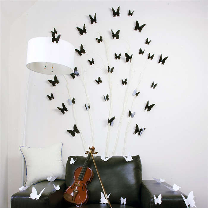12Pcs 3D Butterfly Wall Stickers Home Room Wall Decal Window Door Decoration St