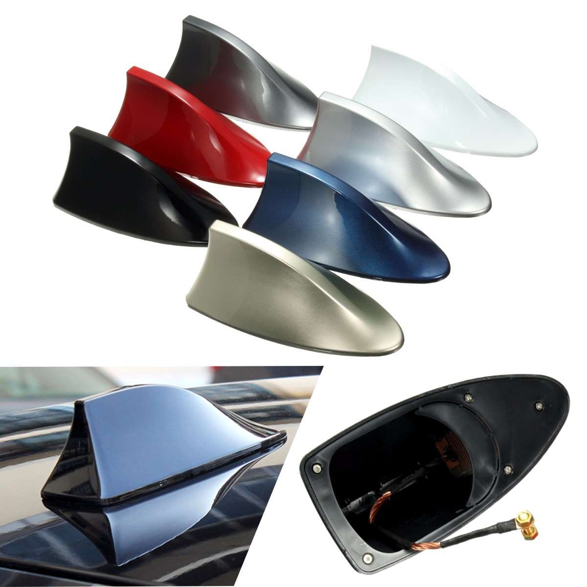 ABS Plastic Roof Style Shark Fin Antenna Radio Signal Aerials Universial for Mo