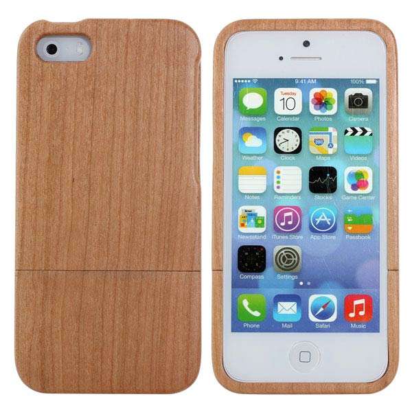 Environmental Wood Case Cover With Buttons For iPhone 5 5S