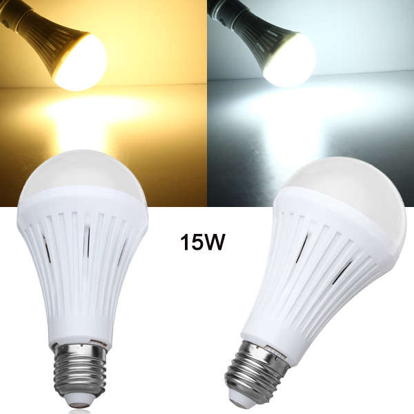 E27 15W SMD 3024 Dimmable Warm White/White LED Light Bulb AC 200-260V