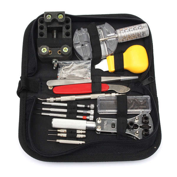 144Pcs Watch Repair Tool Kit Back Case Opener Remover Spring Pin Bar Watchmaker