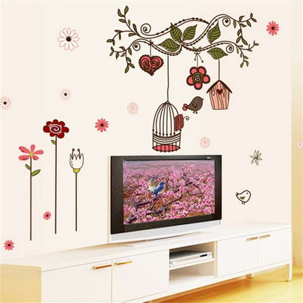 DIY Removable Happy Bird Cartoon Mural Art Wall Stickers Home Decoration