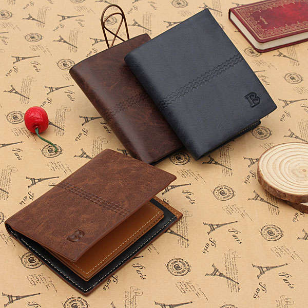 Vertical Mens Wallet Male Money Purses Soft ID Card Case