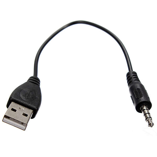 3.5mm AUX Audio Plug Jack to USB 2.0 Male Charge Cable Adapter Cord