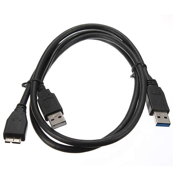 1M USB 3.0 A Male to Micro-B Power Extension Y Cable for HDD PC