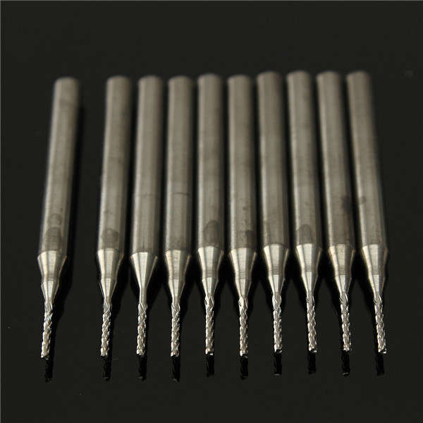 10pcs 3.175mm Tungsten Steel Milling Cutter Bits End Mills