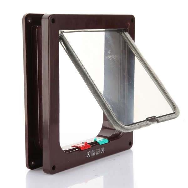 4 Way Safe Flap Suitable Locking Pet Door for Cat Small Dog
