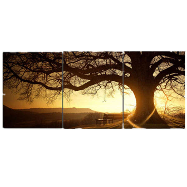 3Pcs Sunset Combination Painting Printed On Canvas Frameless Drawing Home Backg