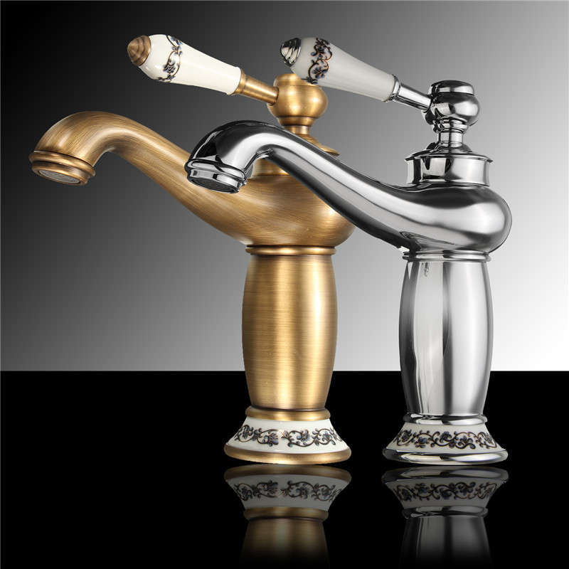 Bathroom Faucet Brass Basin Sink Faucet Contemporary Single Handle Water Taps A
