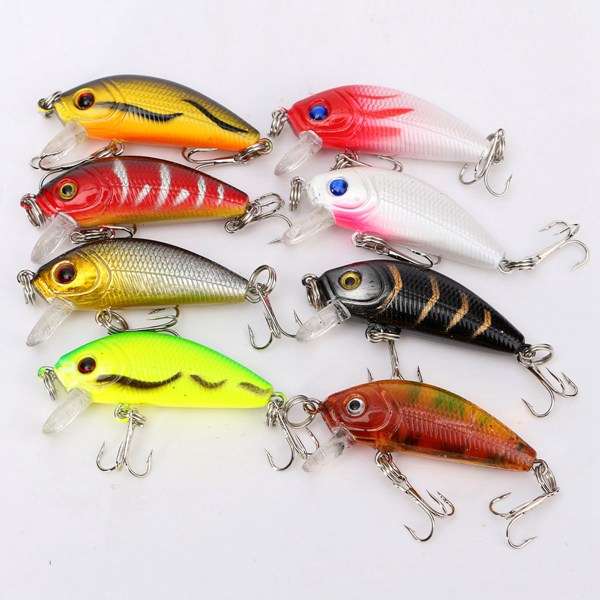 8pcs 5cm 3.6g Fishing Lures Bass Crank Bait Lure Tackle with hooks