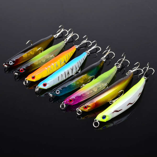 Proberos 8 PCs 9cm Pencil Fishing Lure Hard Lure Bait with 6# Hooks