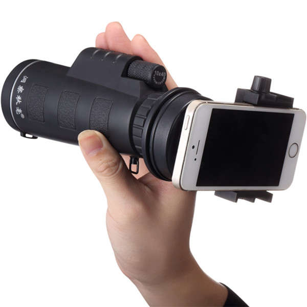Universal 10x40 Hiking Concert Camera Lens Monocular+Phone Holder For Smartphone