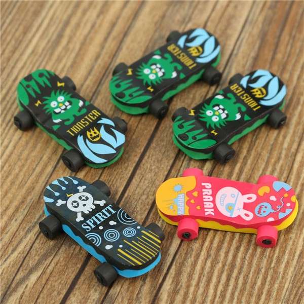 Cute Cartoon Simulation Skateboard Cool Design Pencil Eraser Student Stationery