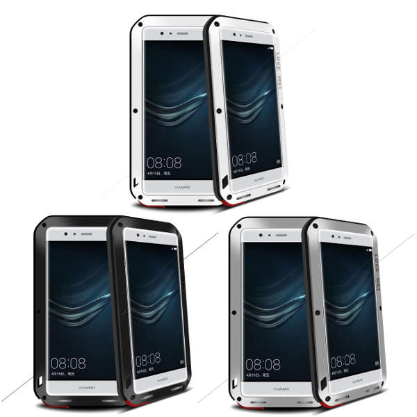 Love Mei Shockproof Waterproof Metal Tempered Glass Case For Huawei P9