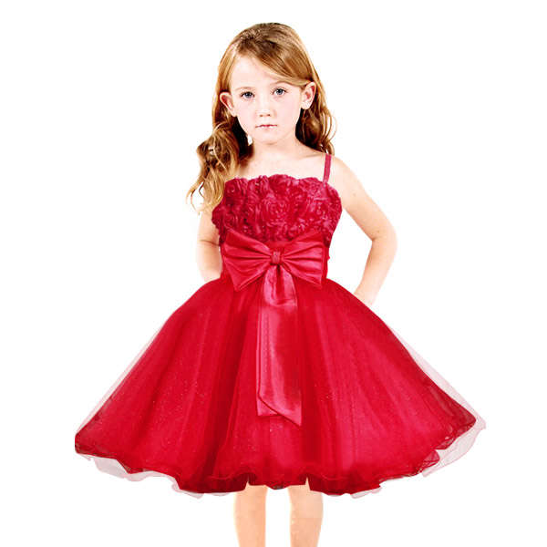 Children Girls Wedding Party Rose Tulle Tutu Princess Dresses