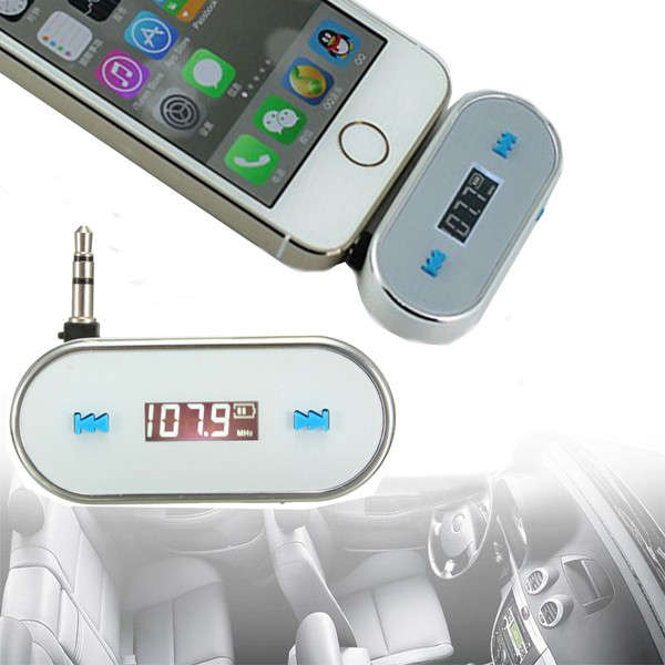 3.5mm Wireless Car FM MP3 Radio Transmitter Hands Free For iPhone SAMSUNG HTC