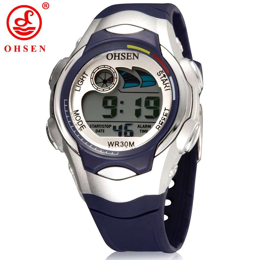 OHSEN 0520 Digital LED Rubber Band Waterproof Kid Children Wrist Sport Watch
