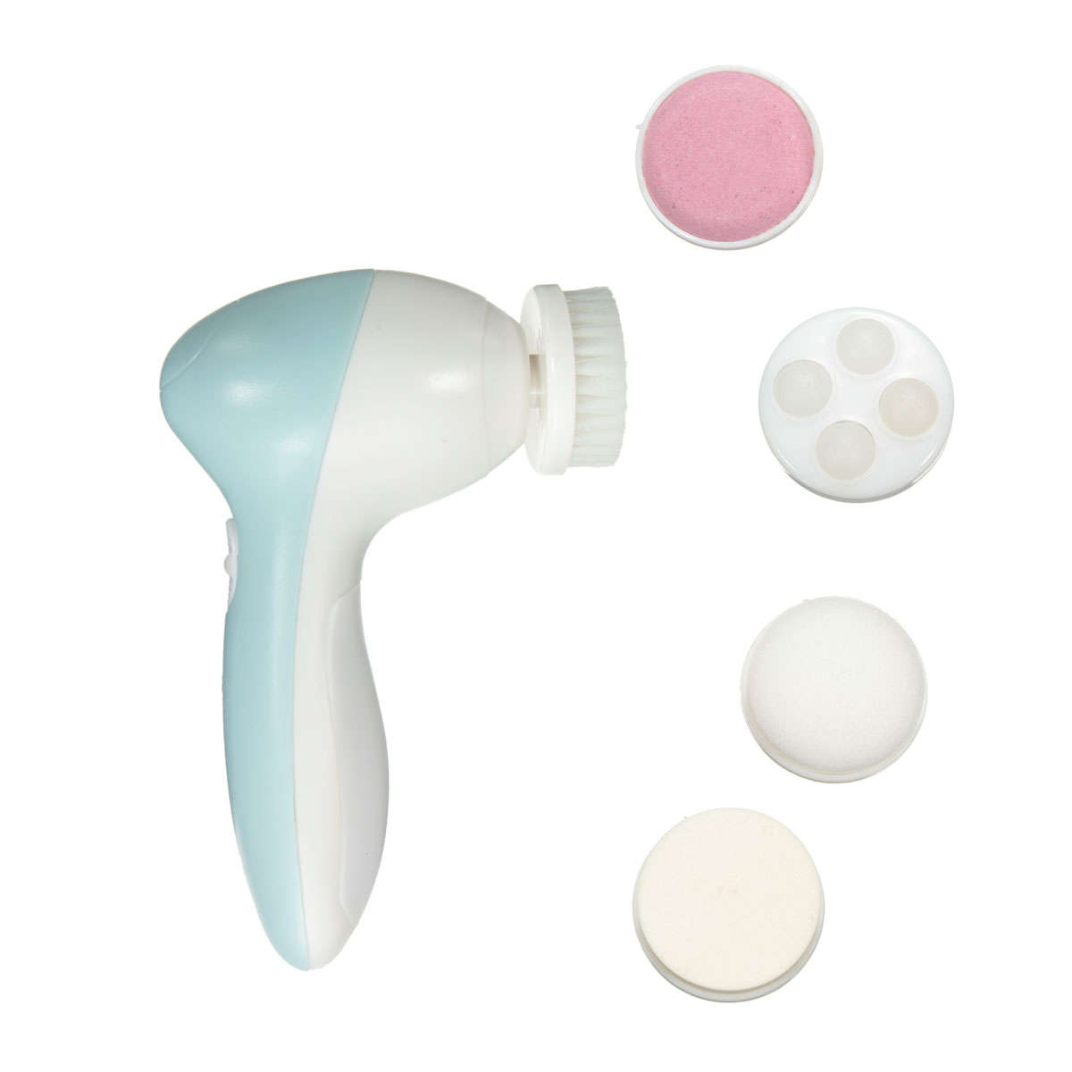 5 In 1 Electric Facial Cleaner Face Skin Care Brush Massager Scrubber Deep Clean