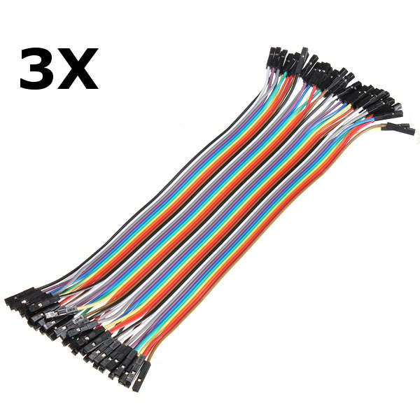 3Pcs 40P 20cm Female to Female Dupont Jumper Jump Cable Wire For Arduino