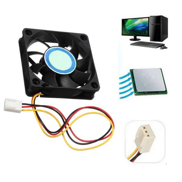 12V Internal Desktop Computer CPU Case Cooling Cooler Master Silent Fan 6cm