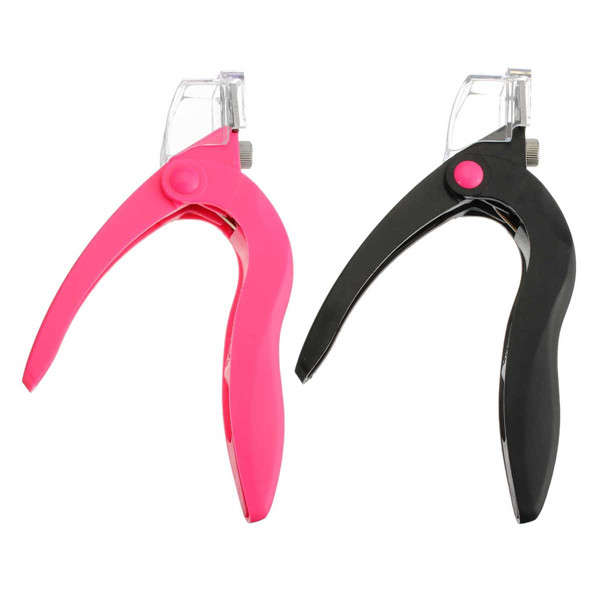Pink Black U-shaped UV Gel False Nail Art Tips Clipper Cutter Manicure Tool