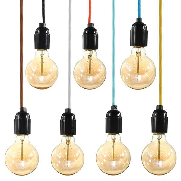 E27 Industrial Vintage Pendant Lamp Edison Bulb Socket Hanging Pendant Light Ho