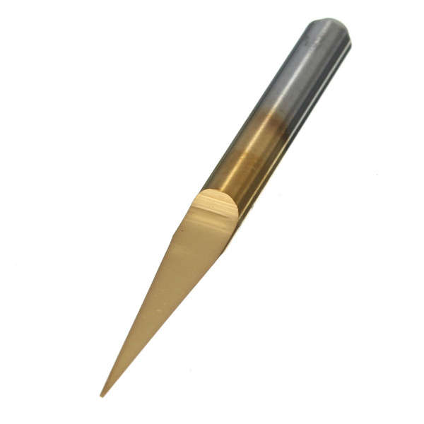 0.1mm 10 Degree Flat Bottom PCB Engraving Bit Titanium Coated Carbide CNC Route