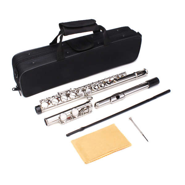 New LADE Silver Plated 16 Closed Holes C Key Flute