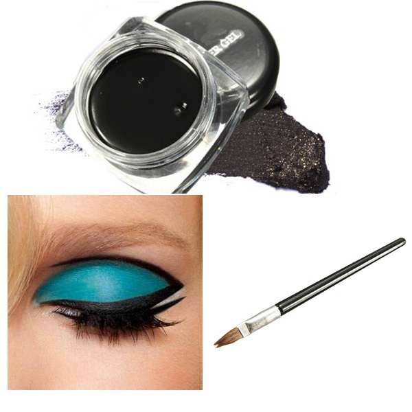 Waterproof Black Makeup Eyeliner Gel Cosmetic Eye Liner Brush