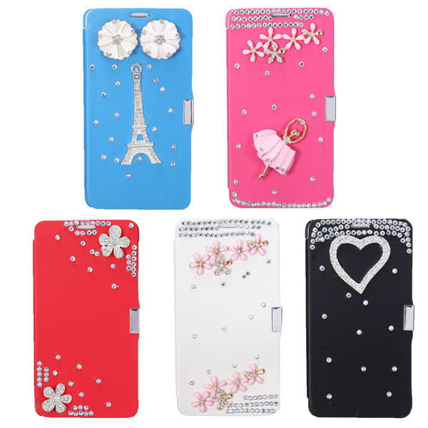 Bling Glitter Diamond Flip Leather Case For Samsung Galaxy Note 4